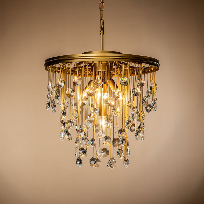 Mercer41 Kahlil 5Light 20" Antique Brass MidCentury Modern Round